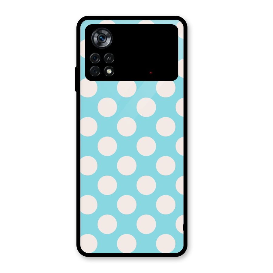 Pastel White Polka Dots Glass Back Case for Poco X4 Pro 5G