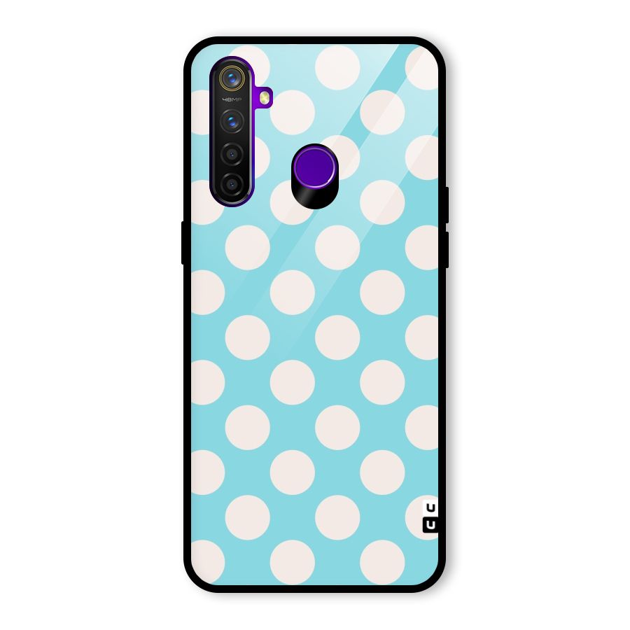 Pastel White Polka Dots Glass Back Case for Realme 5 Pro
