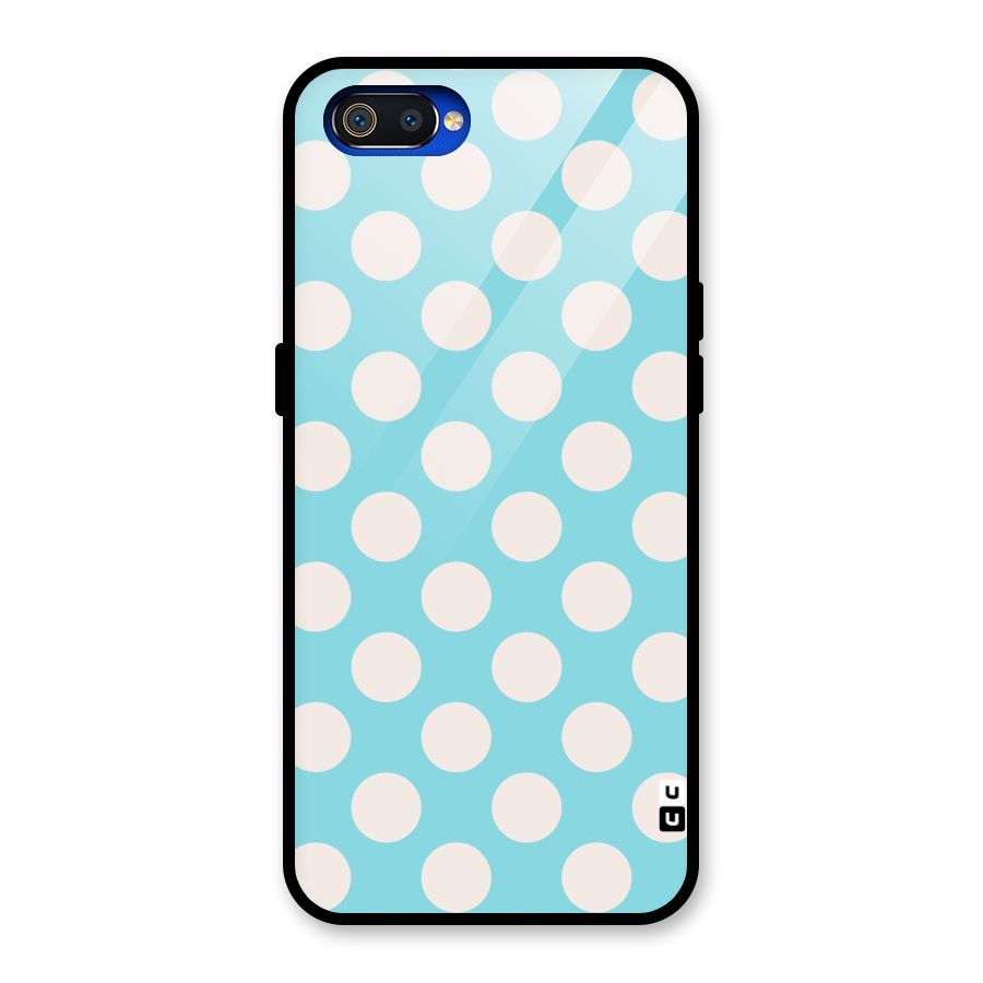Pastel White Polka Dots Glass Back Case for Realme C2