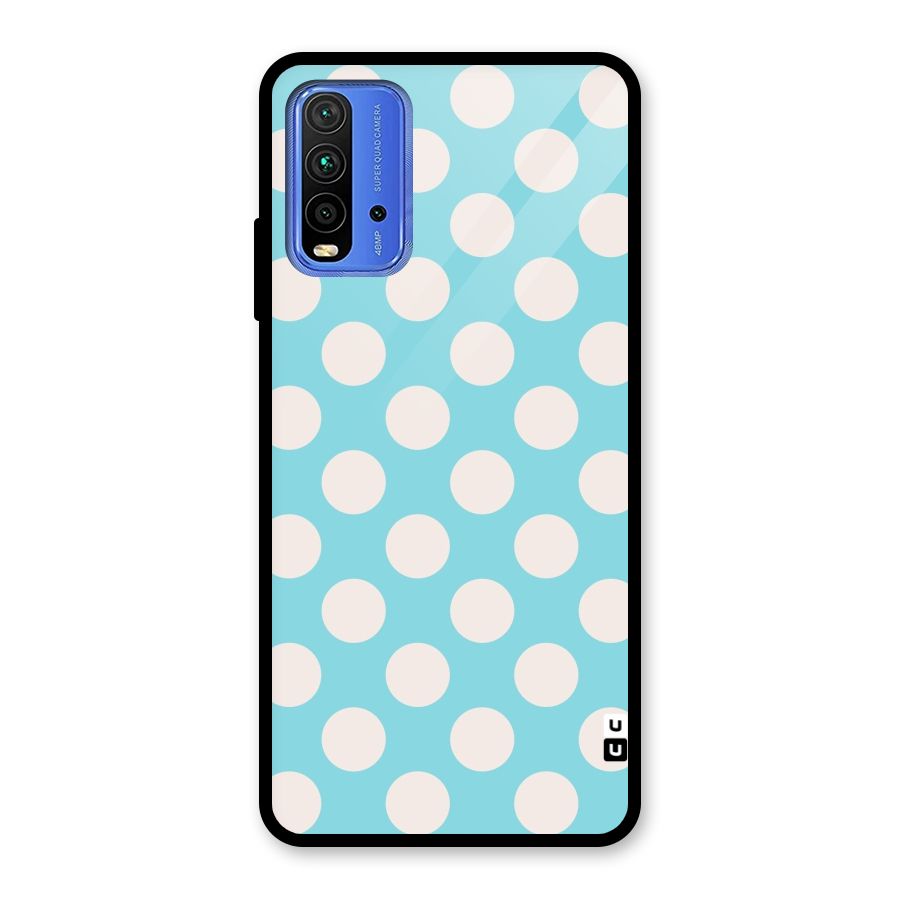 Pastel White Polka Dots Glass Back Case for Redmi 9 Power
