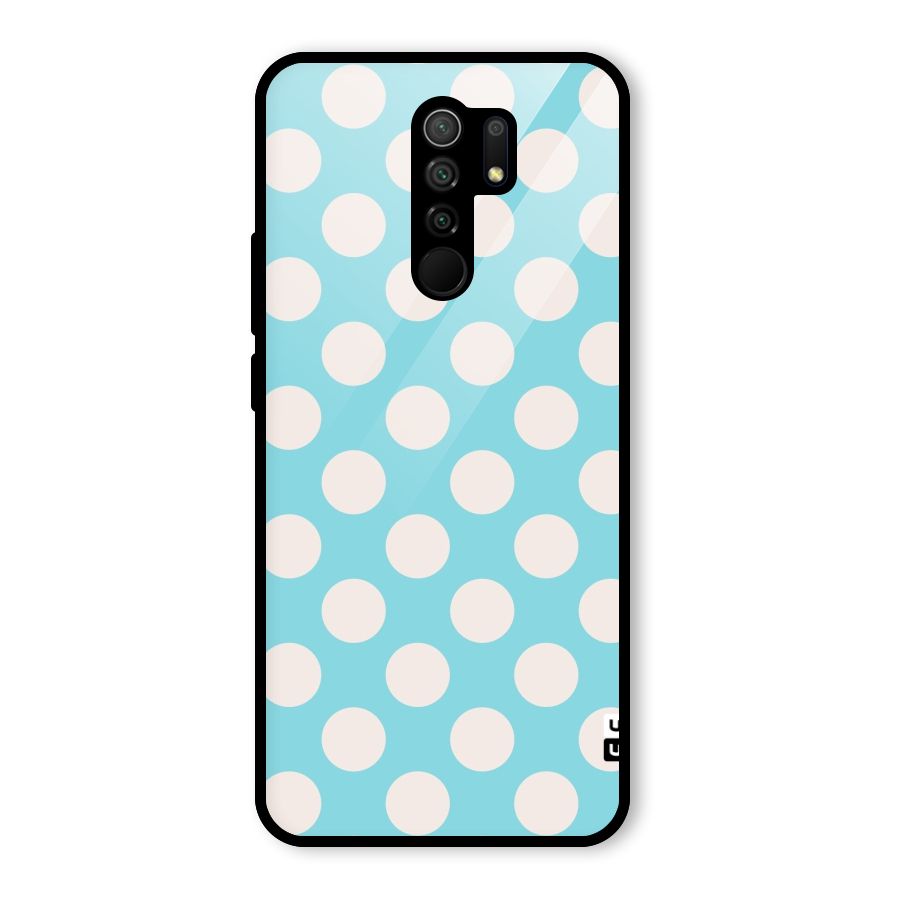 Pastel White Polka Dots Glass Back Case for Redmi 9 Prime