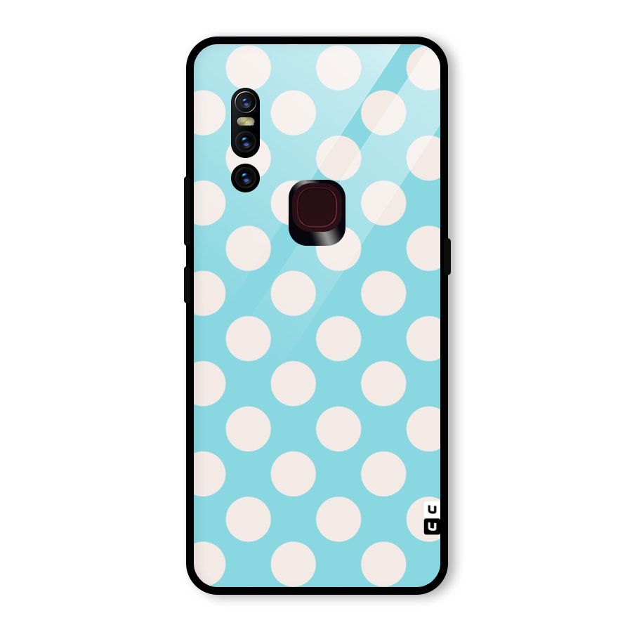 Pastel White Polka Dots Glass Back Case for Vivo V15