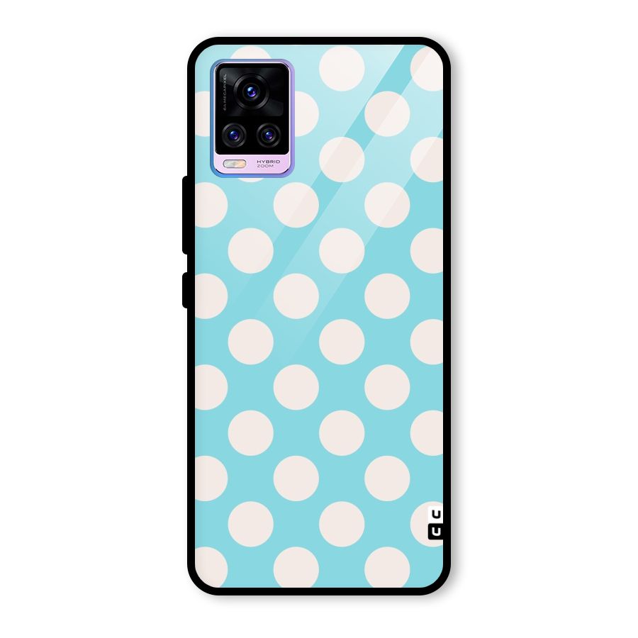 Pastel White Polka Dots Glass Back Case for Vivo V20 Pro