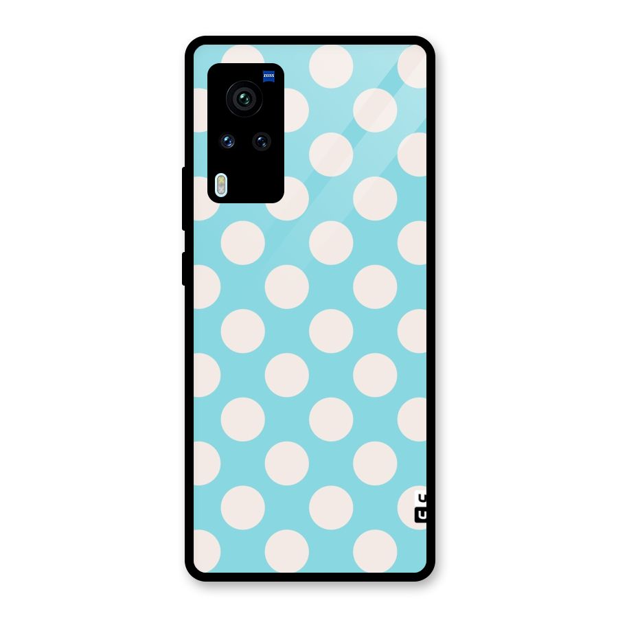 Pastel White Polka Dots Glass Back Case for Vivo X60 Pro