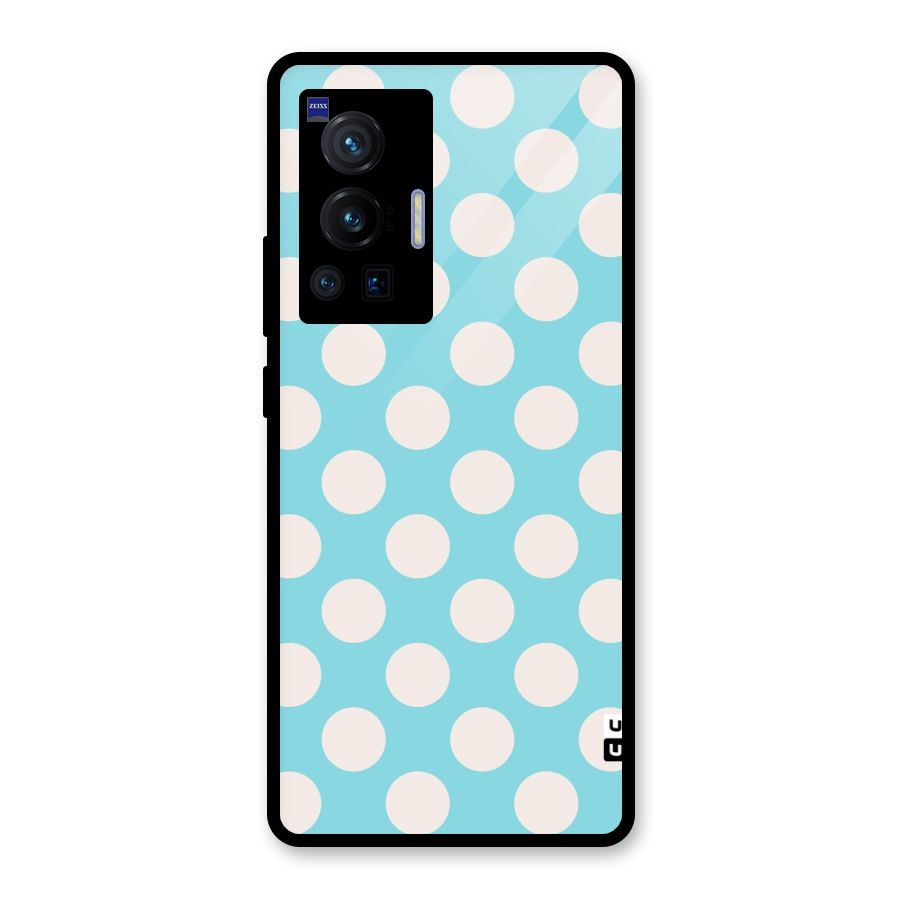 Pastel White Polka Dots Glass Back Case for Vivo X70 Pro