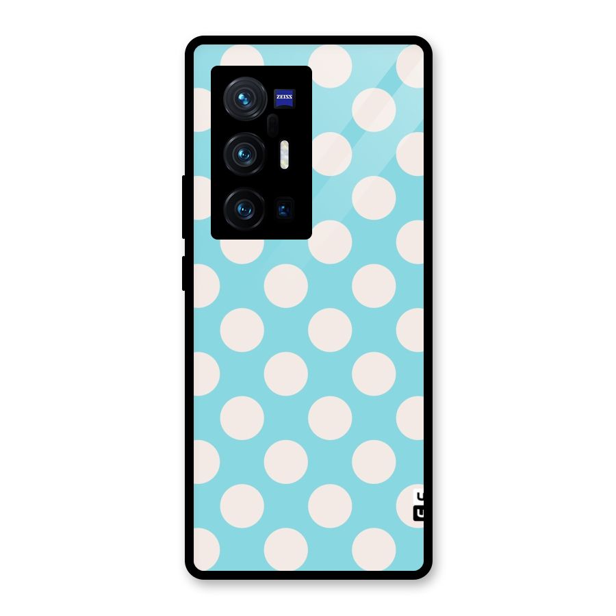 Pastel White Polka Dots Glass Back Case for Vivo X70 Pro Plus