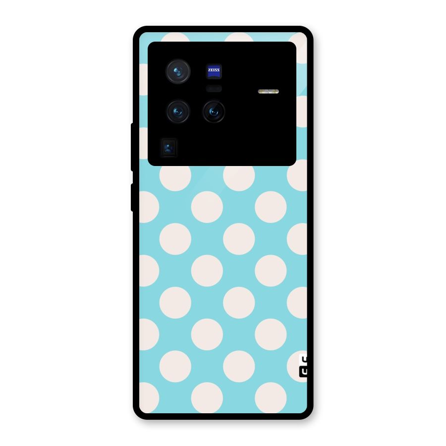 Pastel White Polka Dots Glass Back Case for Vivo X80 Pro