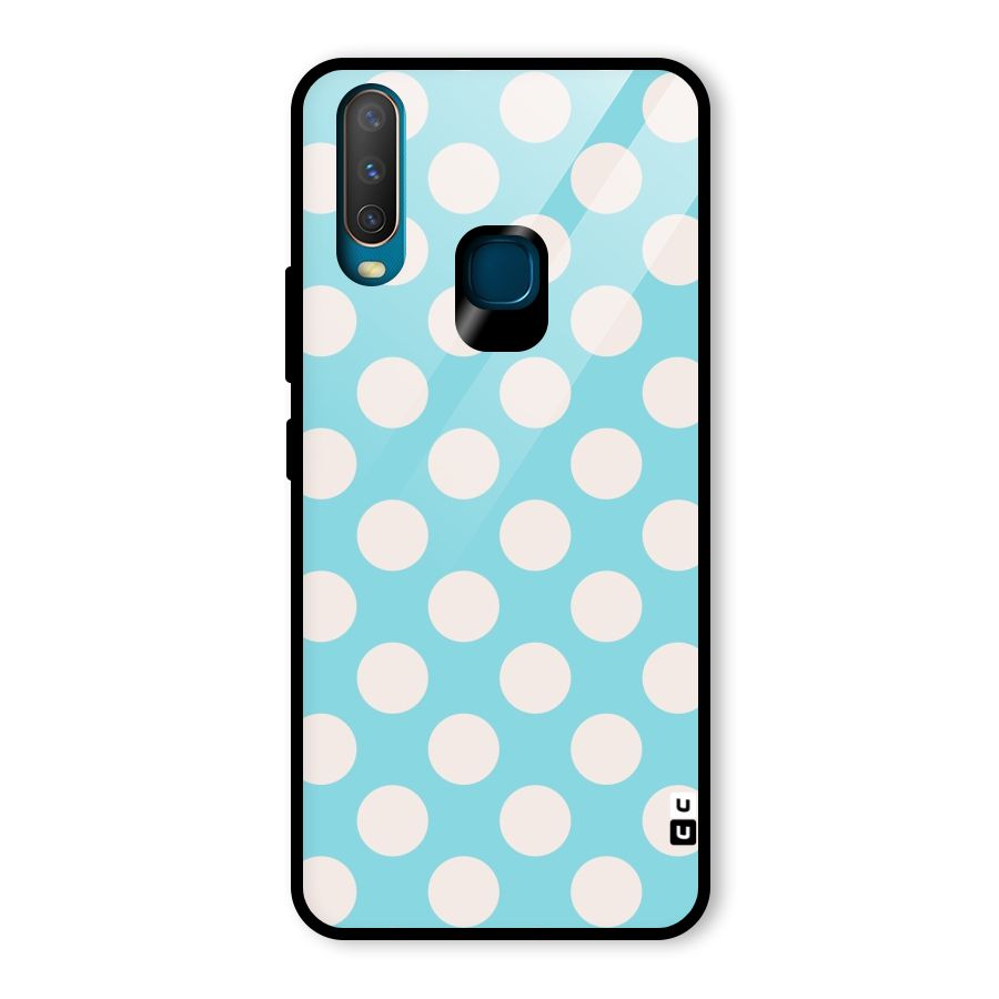 Pastel White Polka Dots Glass Back Case for Vivo Y17