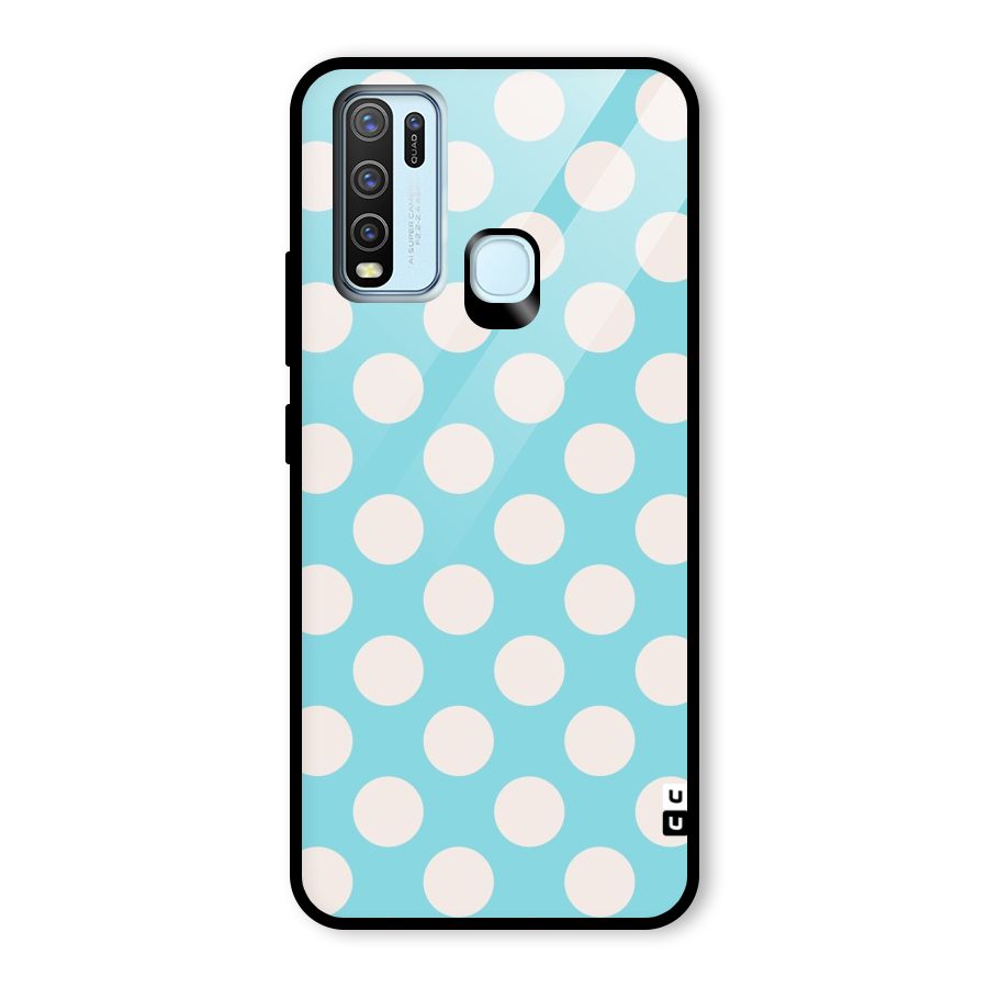 Pastel White Polka Dots Glass Back Case for Vivo Y50