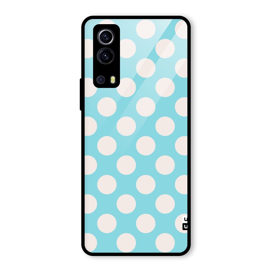 Pastel White Polka Dots Glass Back Case for Vivo iQOO Z3