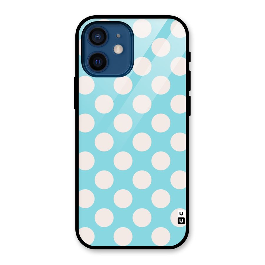 Pastel White Polka Dots Glass Back Case for iPhone 12 Mini