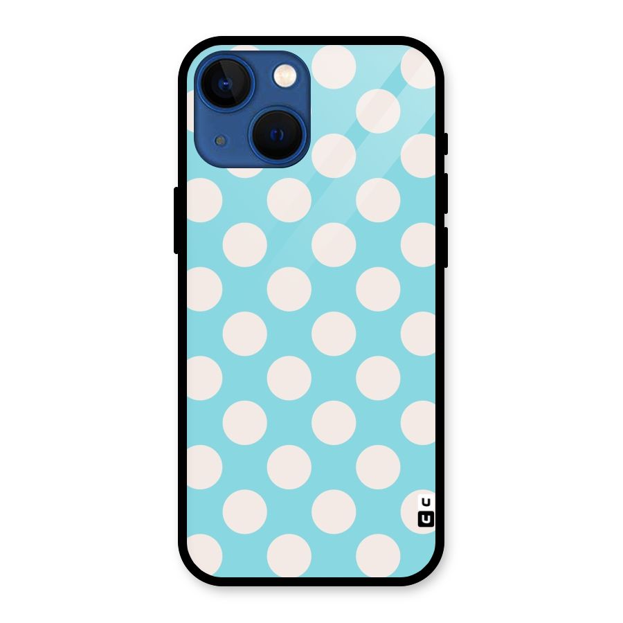 Pastel White Polka Dots Glass Back Case for iPhone 13 Mini