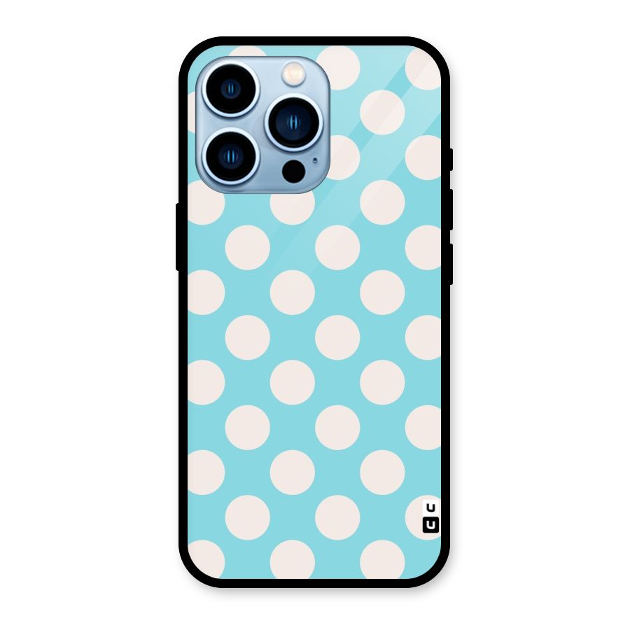 Pastel White Polka Dots Glass Back Case for iPhone 13 Pro