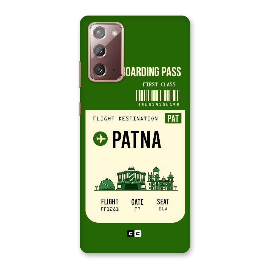 Patna Boarding Pass Back Case for Galaxy Note 20