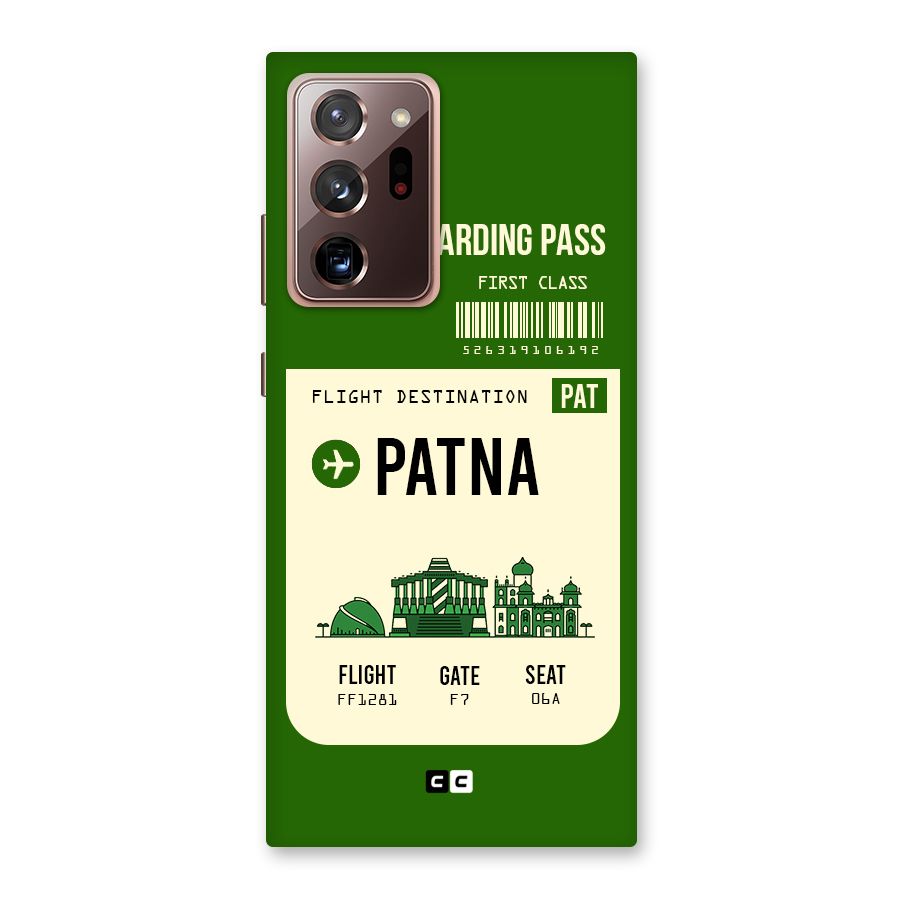 Patna Boarding Pass Back Case for Galaxy Note 20 Ultra