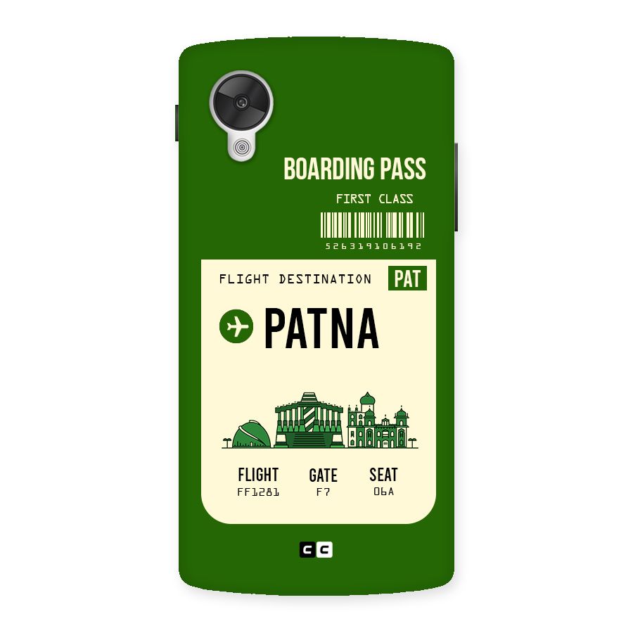 Patna Boarding Pass Back Case for Google Nexsus 5