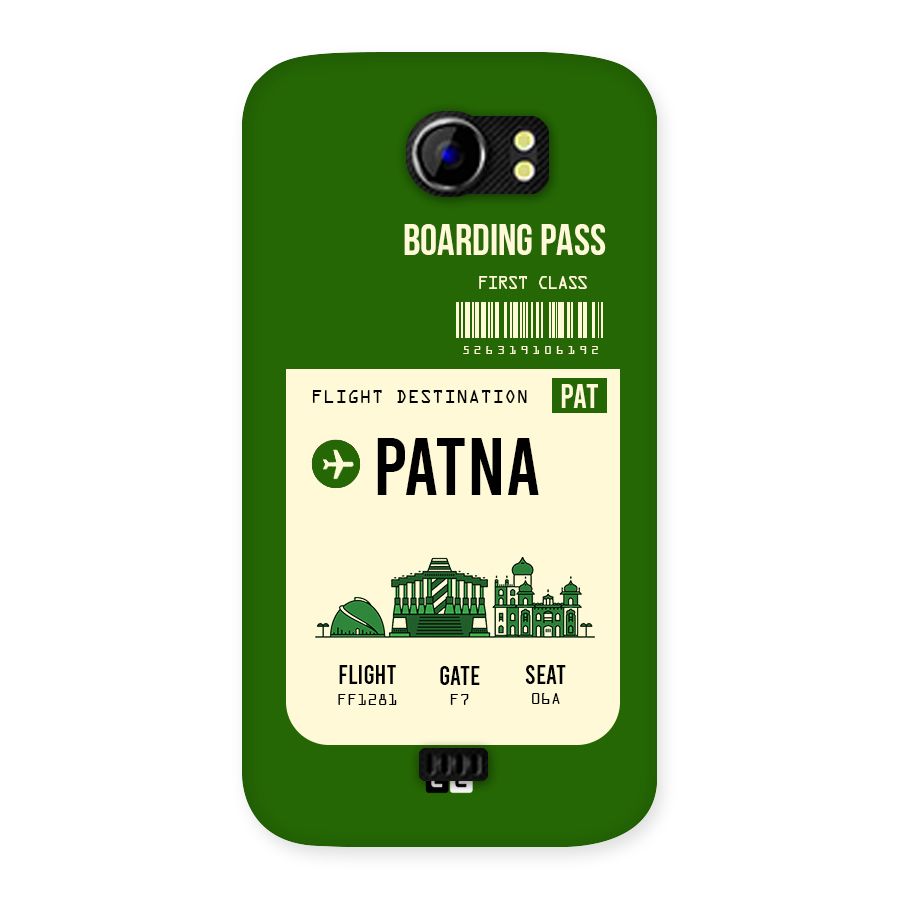 Patna Boarding Pass Back Case for Micromax Canvas 2 A110