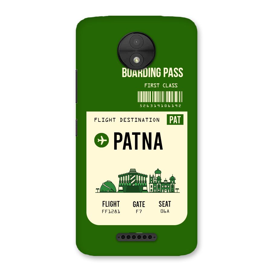 Patna Boarding Pass Back Case for Moto C