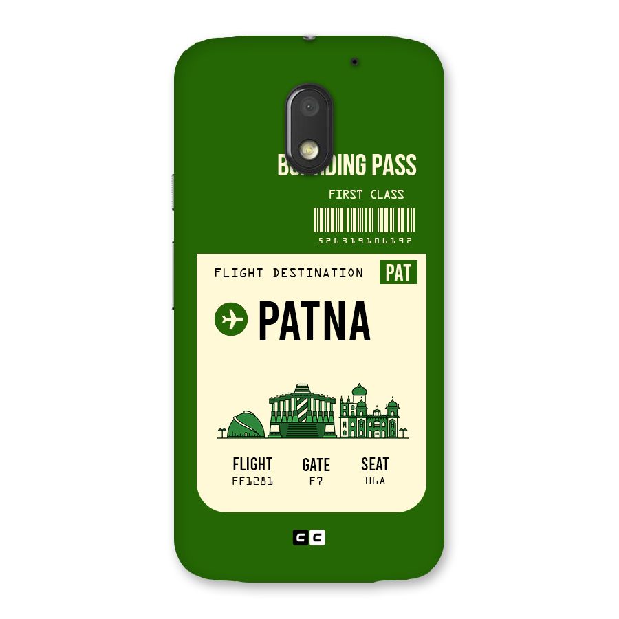 Patna Boarding Pass Back Case for Moto E3 Power