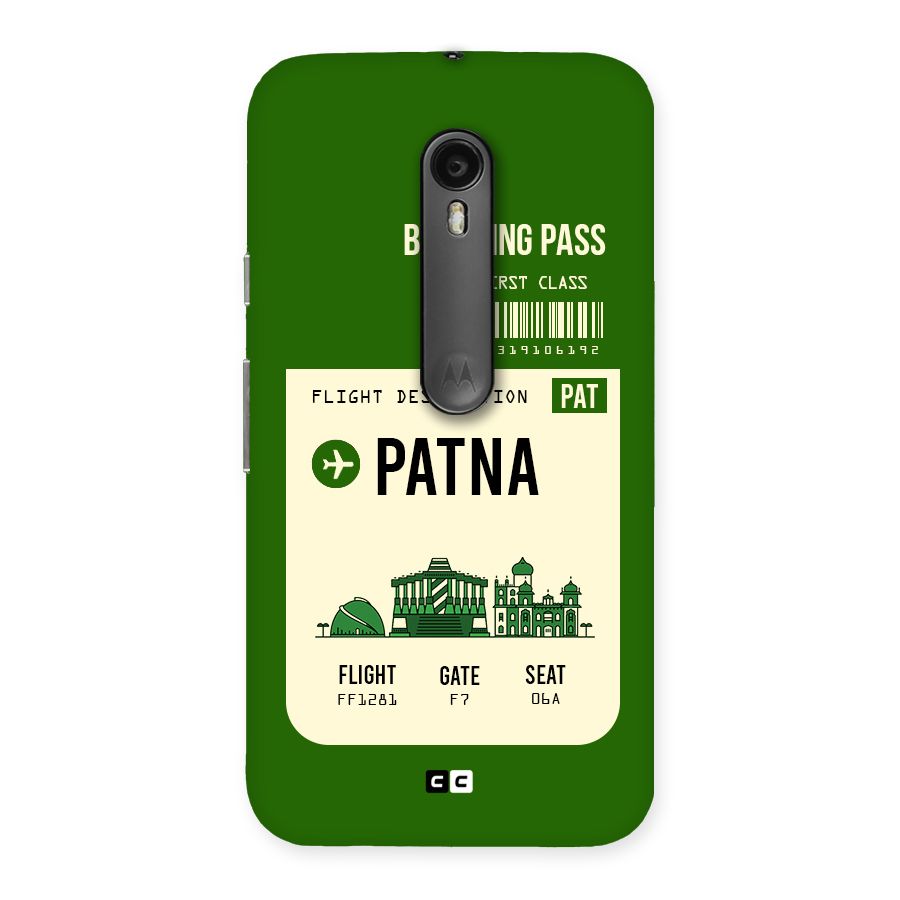 Patna Boarding Pass Back Case for Moto G3