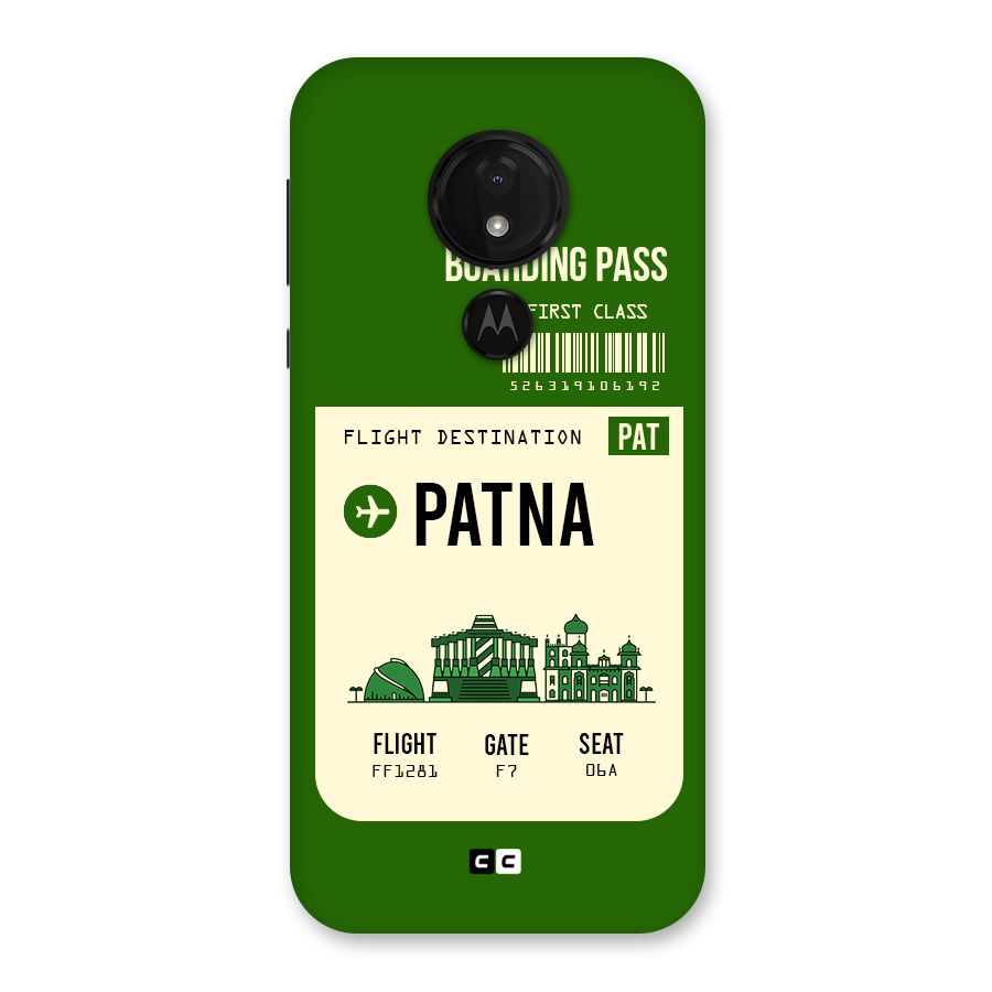 Patna Boarding Pass Back Case for Moto G7 Power
