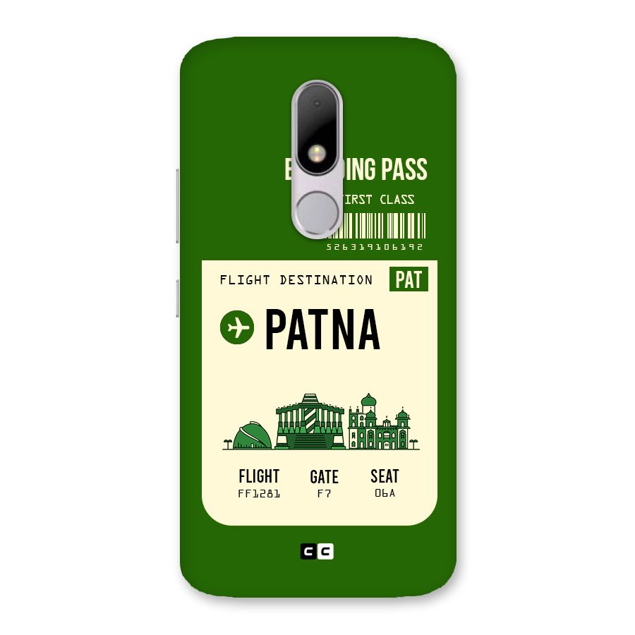 Patna Boarding Pass Back Case for Moto M