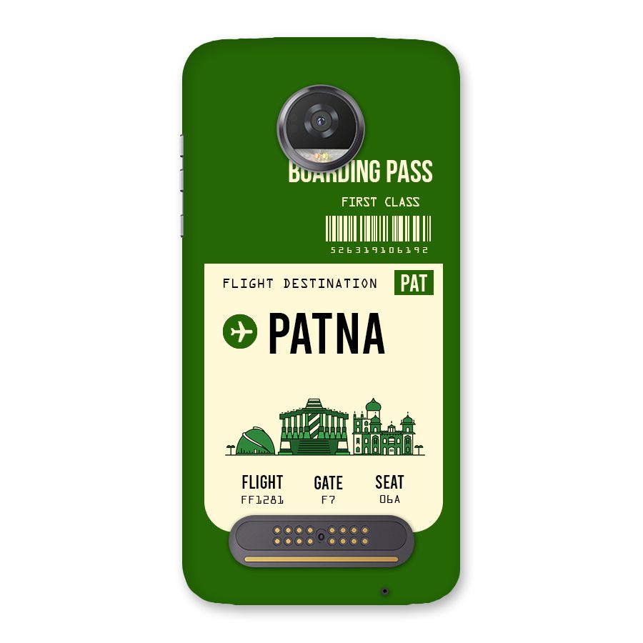 Patna Boarding Pass Back Case for Moto Z2 Play