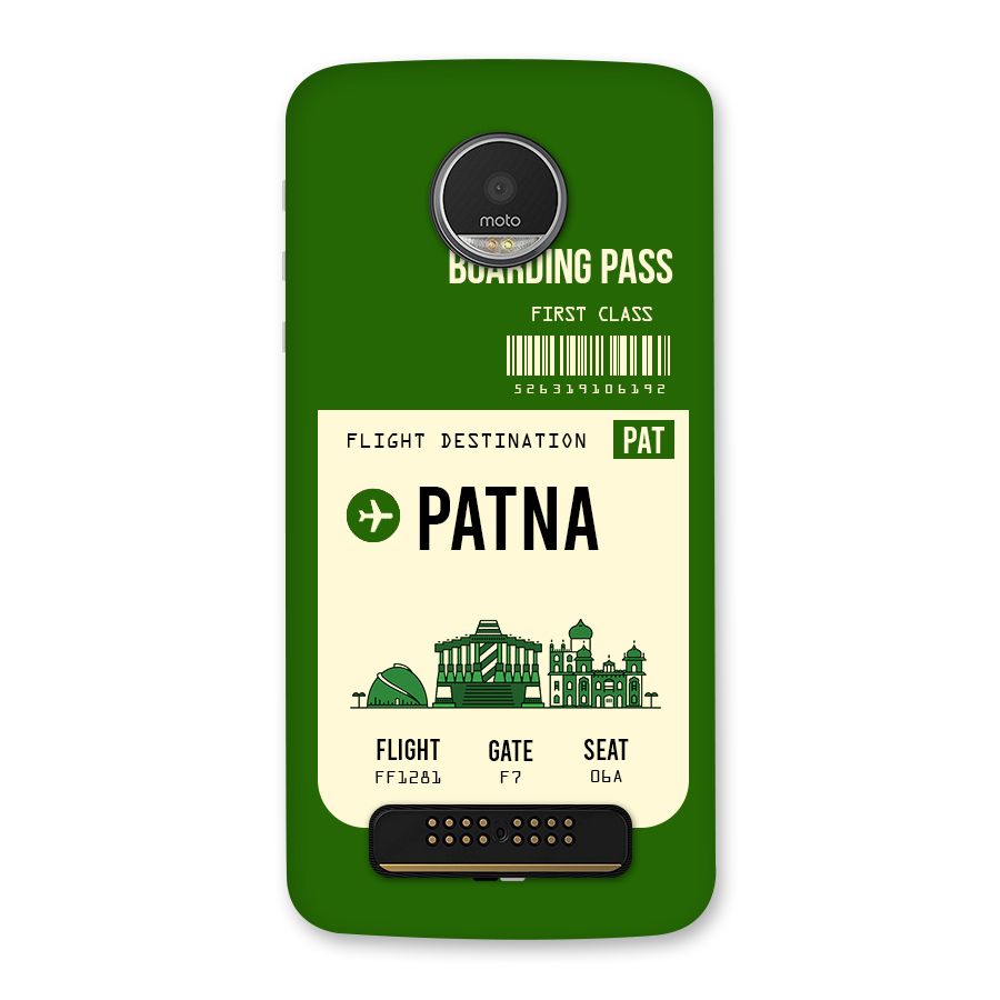 Patna Boarding Pass Back Case for Moto Z Play