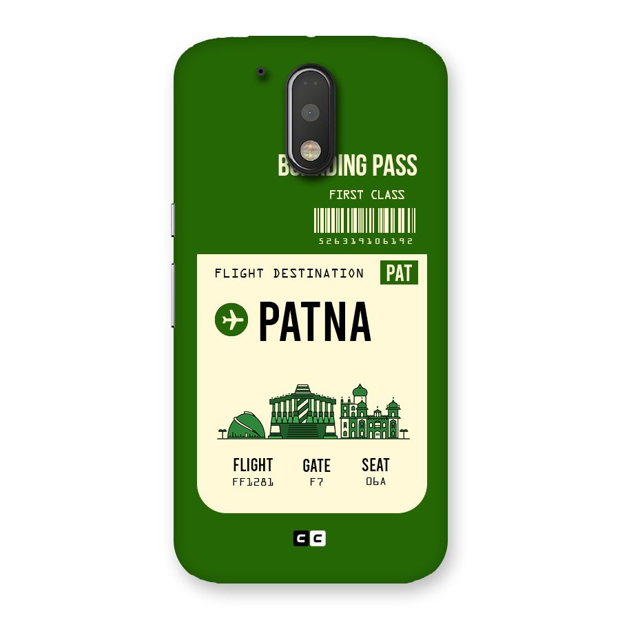 Patna Boarding Pass Back Case for Motorola Moto G4 Plus