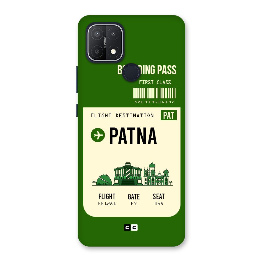 Patna Boarding Pass Back Case for Oppo A15