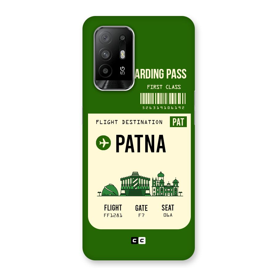 Patna Boarding Pass Back Case for Oppo F19 Pro Plus 5G