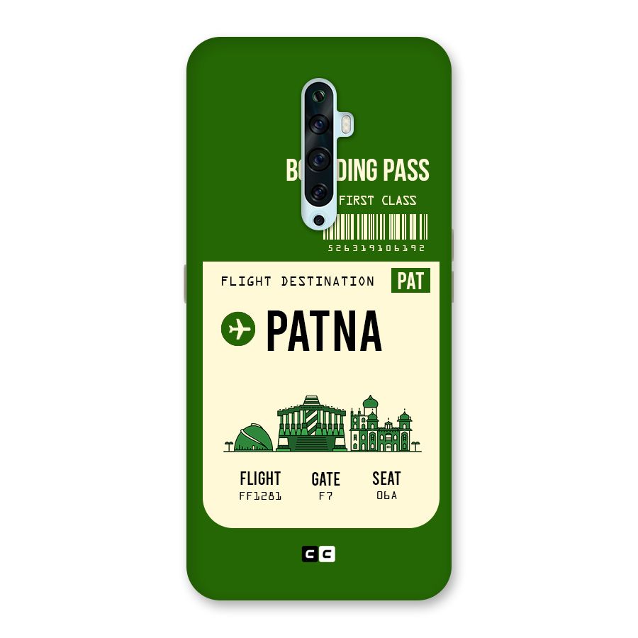 Patna Boarding Pass Back Case for Oppo Reno2 Z