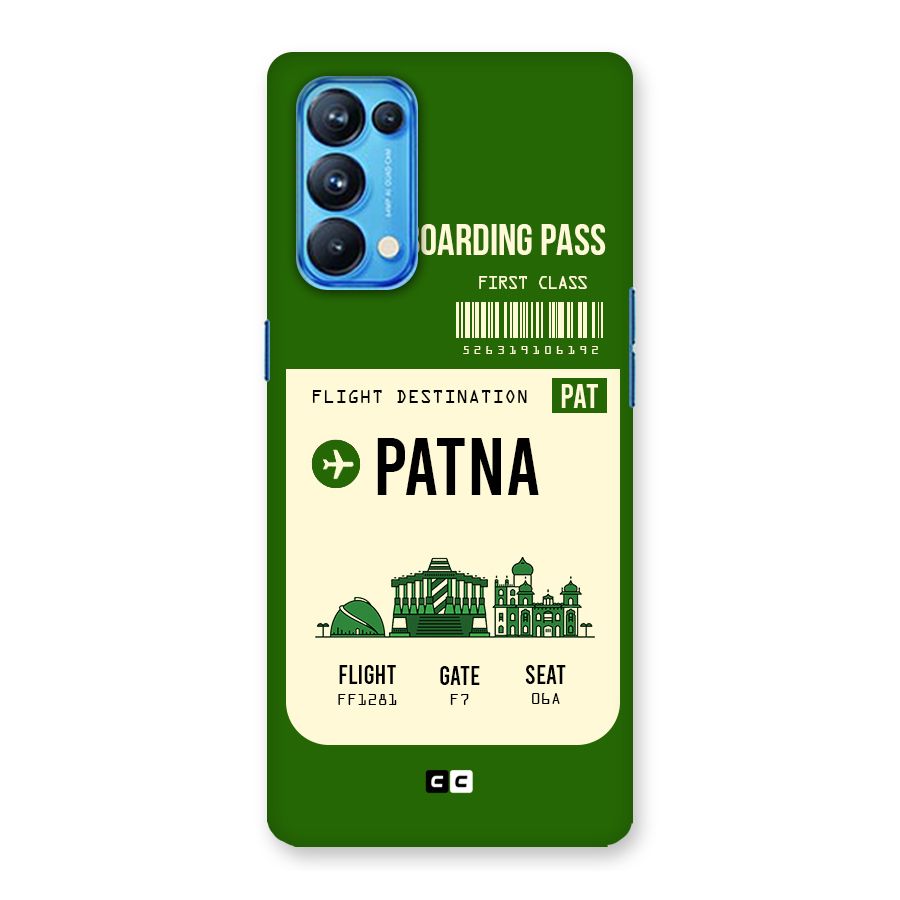 Patna Boarding Pass Back Case for Oppo Reno5 Pro 5G
