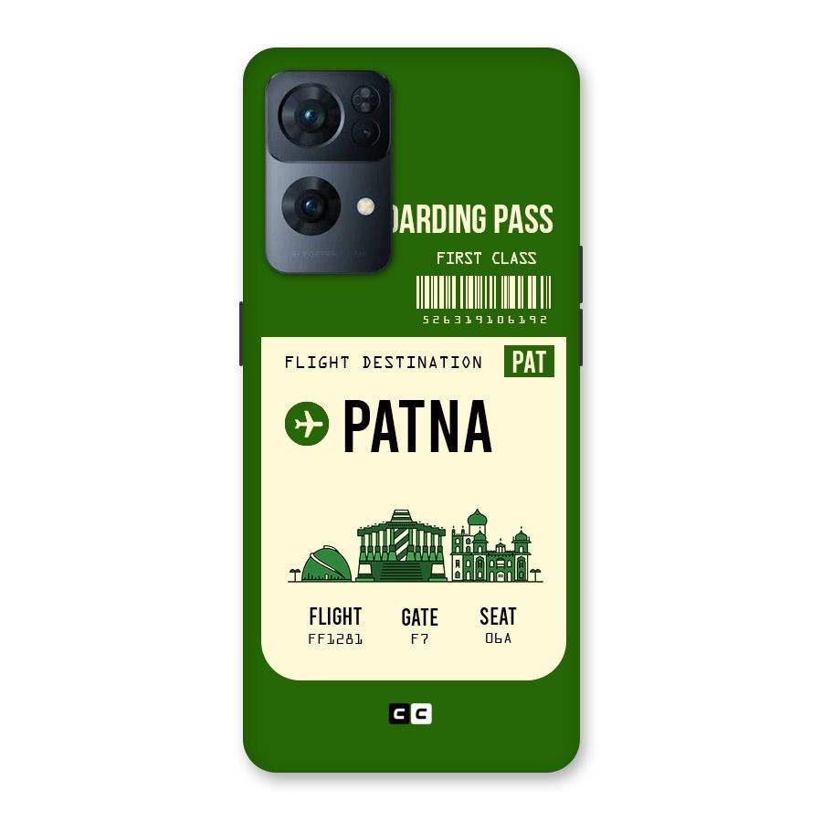 Patna Boarding Pass Back Case for Oppo Reno7 Pro 5G