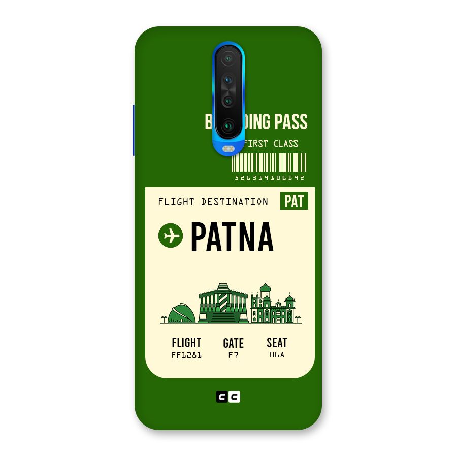 Patna Boarding Pass Back Case for Poco X2
