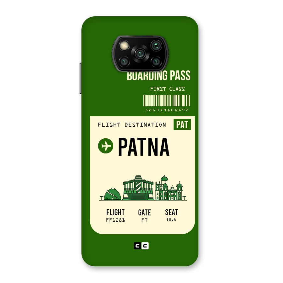 Patna Boarding Pass Back Case for Poco X3
