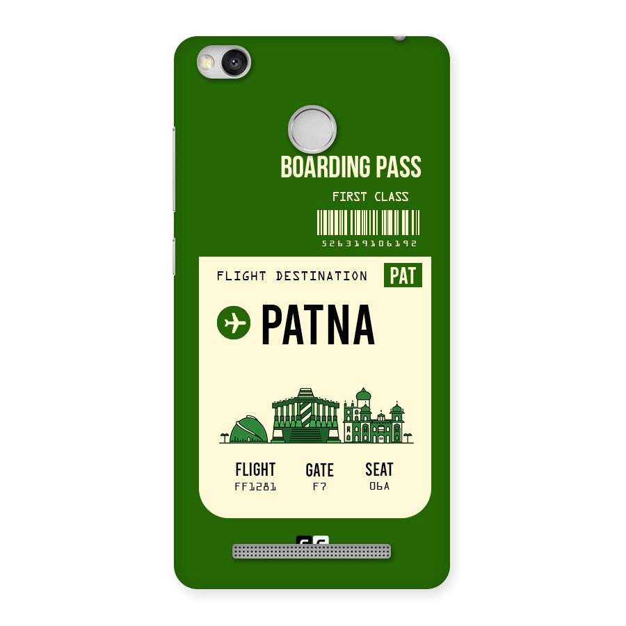 Patna Boarding Pass Back Case for Redmi 3S Prime