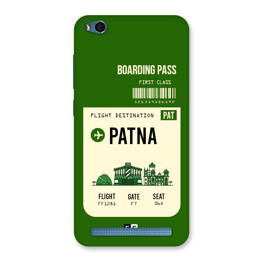 Patna Boarding Pass Back Case for Redmi 5A