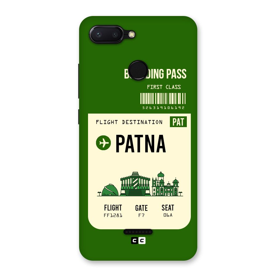 Patna Boarding Pass Back Case for Redmi 6
