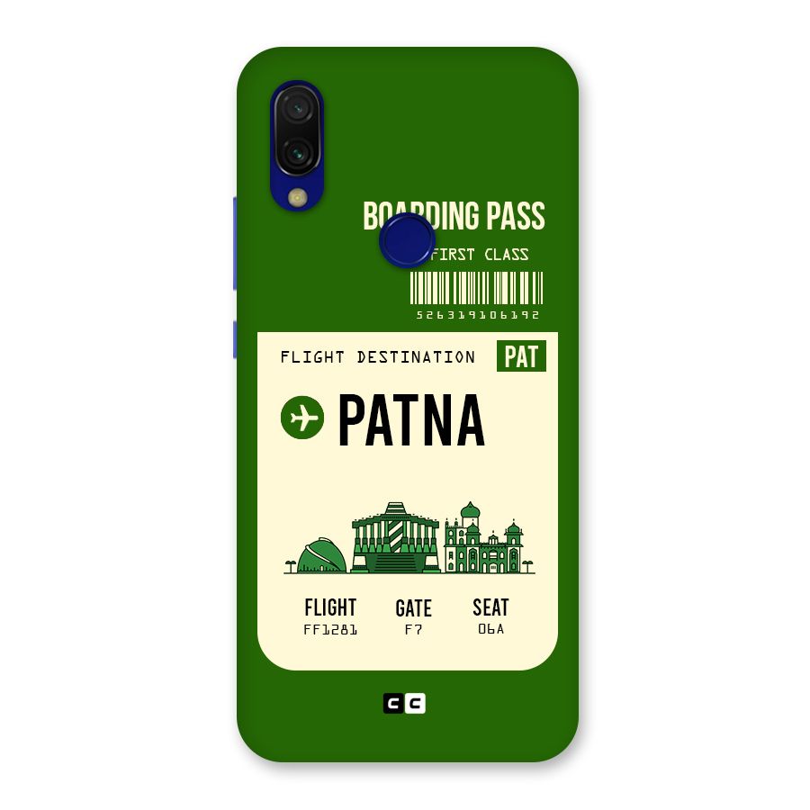 Patna Boarding Pass Back Case for Redmi 7