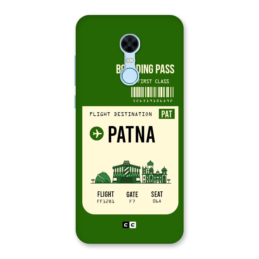 Patna Boarding Pass Back Case for Redmi Note 5