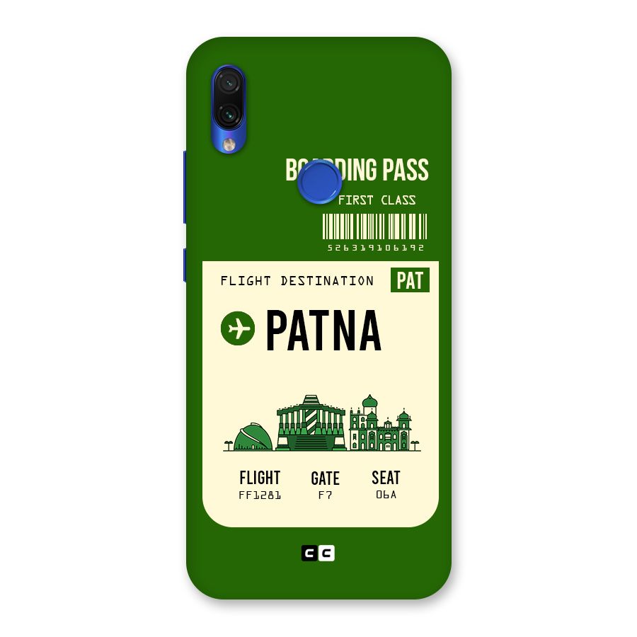 Patna Boarding Pass Back Case for Redmi Note 7S