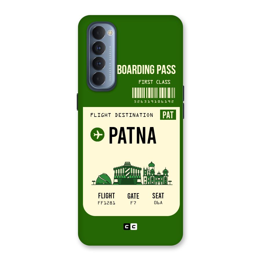 Patna Boarding Pass Back Case for Reno4 Pro