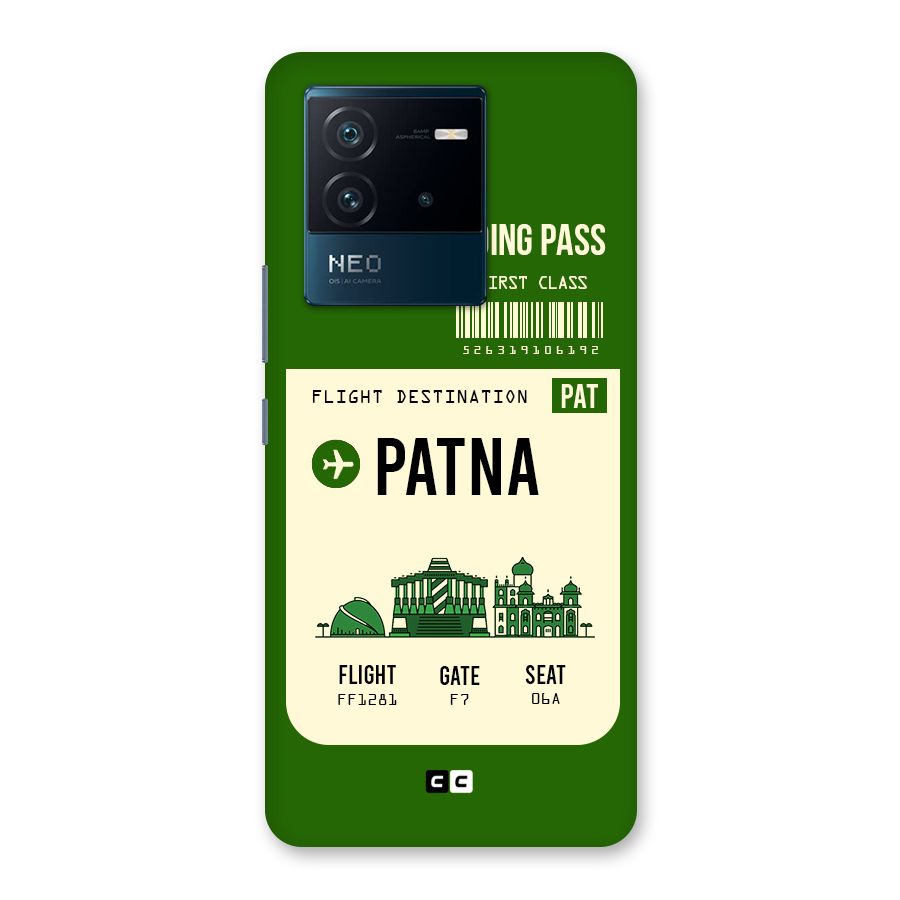 Patna Boarding Pass Back Case for Vivo iQOO Neo 6 5G