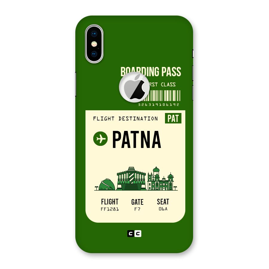 Patna Boarding Pass Back Case for iPhone X Logo Cut