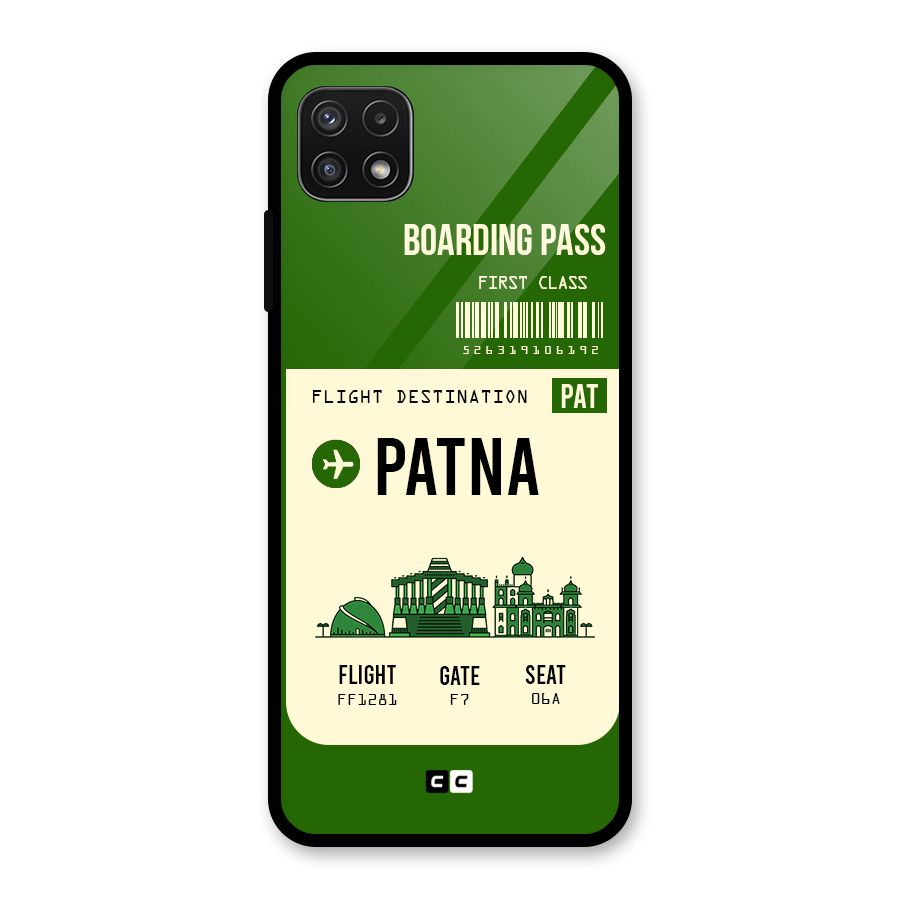 Patna Boarding Pass Glass Back Case for Galaxy A22 5G