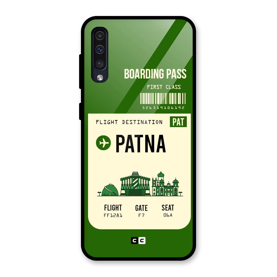 Patna Boarding Pass Glass Back Case for Galaxy A30s
