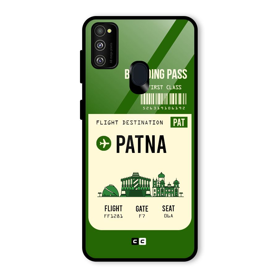 Patna Boarding Pass Glass Back Case for Galaxy M30s