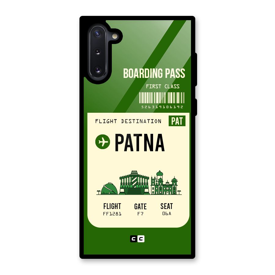 Patna Boarding Pass Glass Back Case for Galaxy Note 10