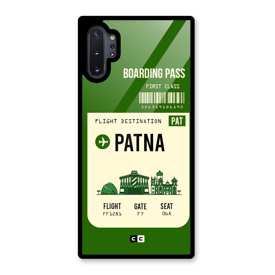 Patna Boarding Pass Glass Back Case for Galaxy Note 10 Plus